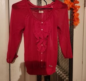 Hollister Women's Vibrant Hot Pink Blouse